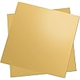2 Pcs Brass Sheet, 6" x 6", 24 Gauge(0.51mm) Thickness, No Scratches, Film Attached Brass Plates