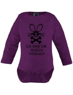 Mikalino Langarm Babybody Ich geb Dir gleich niedlich... schwarz print