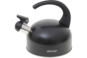 ODELO Carlo Bouilloire sifflante 1,5 l pour plaques à induction, gaz et électriques, noir