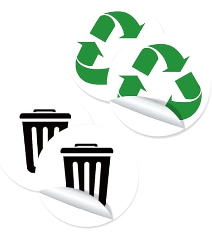 6 Autocollants De Recyclage Azatemgo - Pour Poubelles - Étanches Et Anti-UV - Tri Des Déchets Facile