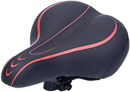 LIOOBO 1pc spring high-elastic bicycle saddle shock absorption cushion comfortable bicycle seat for man woman male (black red)
