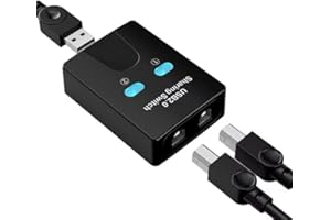 PANLOUTING Hub para Compartir Impresoras | Divisor USB KVM | Switch de Conexión 2 Entradas 1 Salida para Teclado, Mouse, Impresora, Lector de Tarjetas