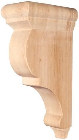 One Pair- Alder Wood Bar Bracket Corbels- 3 x 6-1/2 x 12 by Wood Corbels
