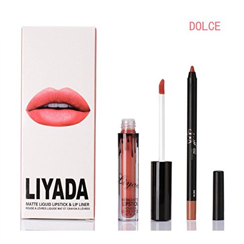 Linkings Lippenstiftset Wasserdicht Lipstick Long Lasting Lippen pinsel Liquid Matte,Delce k - 2
