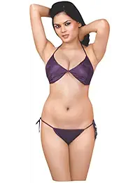 Indiatrendzs Women Satin Night Dress & Lingerie Set For Sex Pack Of 3