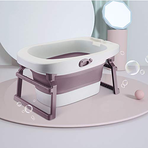 Preisvergleich Produktbild Pandady Baby-Faltbare Badewanne, GroßEr Gepolsterter Badeeimer, Badezimmer-Isolationsfaltbadewanne, 0-15 Jahre Alte Kinder, Kleinkind, Tragbares Bad,Purple