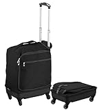 Ultraleicht: schleppen Sie kein unnötiges Gewicht • Umlaufender Reißverschluss für bequemes Packen • Verstellbarer Handgriff: bis auf 92 cm ausziehbar • Geräumige Außentasche für schnellen Zugriff auf wichtige Dinge • Faltbar und platzsparend verstaubar • Kompakte Maße: 51 x 38 x 25 cm