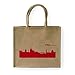 Produktbild 44spaces Großer Shopper Köln Jute, Aufdruck rot - Größe: 42 x 33 x 19 cm, Geschenk-Tasche Strandtasche Shopping Tragetasche