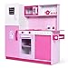 Produktbild COSTWAY Kinderküche aus Holz, Spielküche mit Stauraum, Holzküche für Kinder, Spielzeugküche zum Rollenspiel, Kinderspielküche inkl. Öfen, Spielzeug Küche 112 x 31 x 102 cm (Rosa)