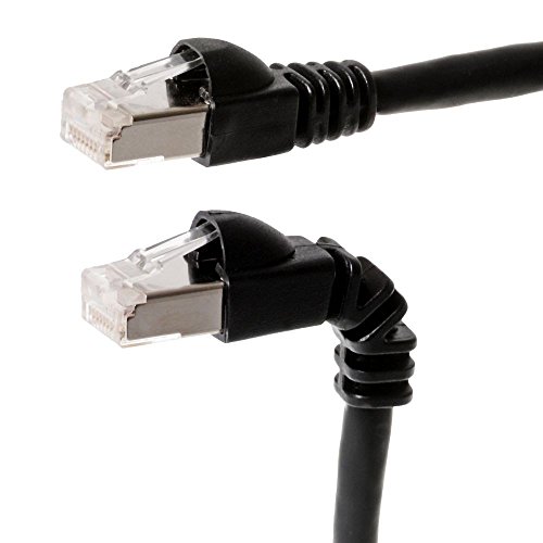 Telegärtner Patch-Kabel (Cat6 a/90 °, schwarz, 2.0 m-mp8 FS500 LSZH 1 x 90 °, schwarz 1: 1 mit 90 ° gewinkelt auf der einen Seite