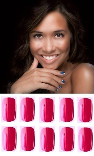 Myleene Klass 24 Magenta (Pink) Foil Wraps + Free Nail File
