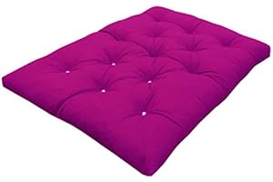 My Layabout Foam Crumb Futon Mattress | Roll Out Guest Bed | 10 Colours | 3 Sizes. (Double | 190cm x 125cm, Fushia)