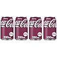 Coca colas Cherry Flavored Soft Drink Combines the Classic Taste With a Sweet and Smooth Cherry Flavor 330ml Pack Of 4 Imported