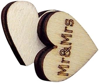 TMODD Pack of 50 Wood Heart Carved Wedding Embellishments Scatter Table Decoration Crafting
