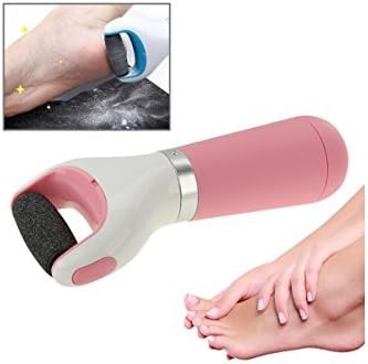 IMBS Electronic Pedi Foot File - Diamond Crystal Heads to Exfoliate Hard Dead Skin Callus Corn Remover for Velvet Extra Smooth Feet (Pink)