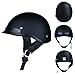 Produktbild QSWSW Herren Vintage Motorradhelm, Jet-Helm Helm Klapphelm Schwarz Helm Motorrad Roller mit Doppelvisier DOT-Zertifizierung genehmigt (XXXL(64~65cm), Mattschwarz)