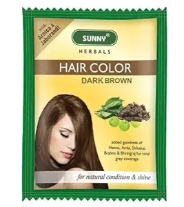 BAKSONS SUNNY (Pack of 5) Herbals Hair Colour Dark Brown - 20gm