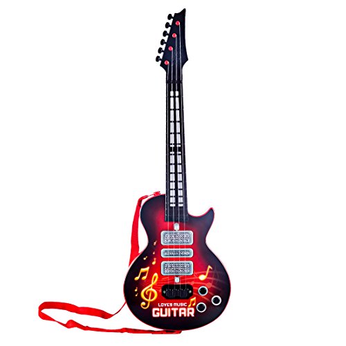 Preisvergleich Produktbild Haunen Gitarre Kinder Rockgitarre Musikinstrument Kinder Spielzeuggitarre Musik Gitarre Spielzeug für Kinder ab 3 Jahre,53cm