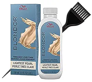WeIla BLONDOR Permanent Liquid Hair TONER (w/Sleek Tint Brush) Haircolor Hair Color Dye (16 Lightest Pearl)