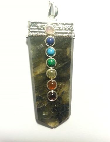 7 Chakra Pendant with Tiger Eye, Aventurine, Amethyst, etc. Labradorit
