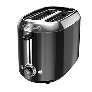 BLACK+DECKER TR1300BD 2-Slice Extra Wide Slot Toaster, Black/Stainless Steel