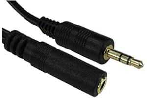 MOYAGOA FPUK 5 metre 3.5mm Jack Headphone/Mic EXTENSION Cable Lead (5m, Black)