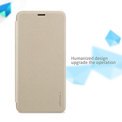 Nillkin Sparkle - Carcasa tipo funda libro protectora y antideslizante para OnePlus 5 - Dorado