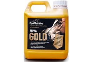 Alpha Gold by EquiNutritive - Tumeric and Linseed Oil Joint Care Supplement for Horses. 100% Natural Equine Support Supplements for Hips, Joints & Mobility. Easy-to-Feed, Ready-to-Use Liquid (1L)