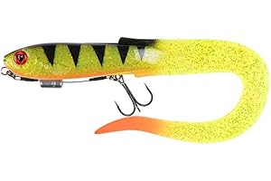 Fox Rage Slick Eel Ultra UV 21cm 4g UV Perch, Curly Tail, Pike and Zander Lure, Weighted Harness, Hook Size 2, Trace b.s 75lb, Code NRR084.