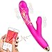 Produktbild UMIBABY Silikon Intelligente Heizung Vibrator Paar Vibratoren für Sie Klitoris und G-punkt APP-Remote-Fernbedienung Dualer Motor Vibrator Dildo Erotik Sexspielzeug mit 7 Vibrationsfrequenz-Rosa Rot