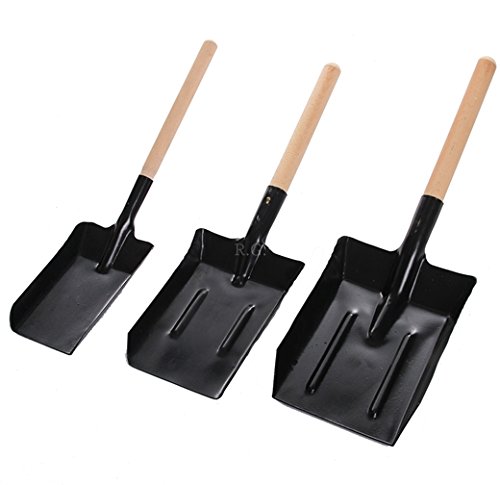 Kohlenschaufel Metallschaufel Ascheschaufel Kehrschaufel in schwarz 3 Größen (Größe 1)