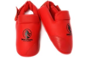 BUDOFIGHT Protège-Pieds karaté homologués FFK Rouges