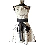 tablier de cuisine femme rétro et glamour imprimé étiquettes vin