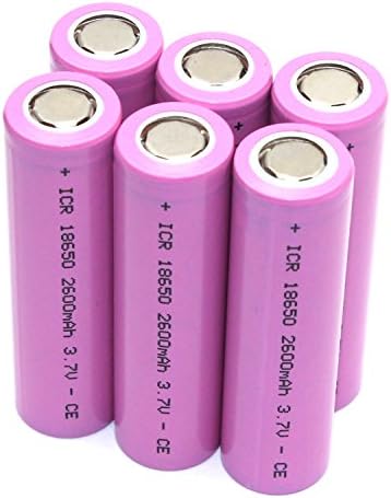 6pcs 18650 2600mAh 3.7V Rechargeable Li-ion Flat Top Battery + Battery case