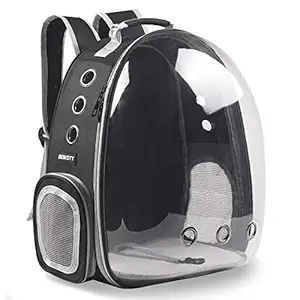 BEIKOTT Cat Backpack Carriers, Pet Bubble Backpack Carriers for Cats Puppy Dogs and Birds, Airline-Approved, Ventilate Transparent Capsule Carrier Backpack for Travel, Hiking and Outdoor Use
