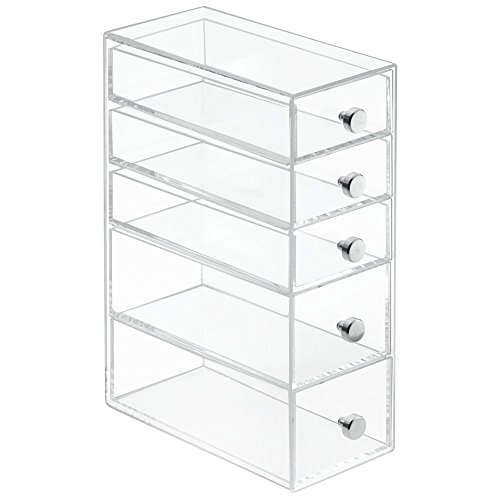 mDesign Aufbewahrungsbox Tower mit 5 Schubladen – durchsichtig - 5