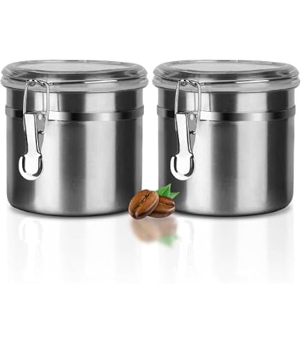 Boîte à Café En émail Crème Avec Couvercle Acier Inoxydable - Premier Housewares - Rangement Hermétique Pour Café, Thé, Biscuits - 9