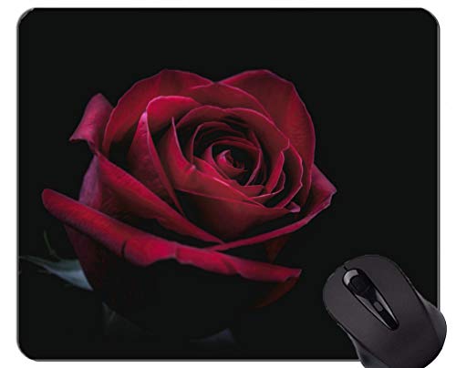 Preisvergleich Produktbild Spiel-Mausunterlage, rote Rosenerdroseblume - genähte Ränder