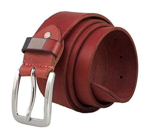 Zerimar Ceinture Homme | Ceinture Homme Cuir | Ceinture Homme Reglable | Ceinture Homme 4 cm Largeur, Rouge, 120