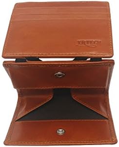 YRTECH Magic Wallet for Men RFID Blocking Credit Card Wallets Brown Genuine Leather (Coin-Brown)