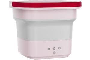 MENAYODA Mini machine à laver portable, 6 l, pliable, avec stérilisation à la lumière bleue et essoreuse pour sous-vêtements, chaussettes, vêtements de bébé