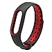 Produktbild Für Mi Band 2 Strap, Sopear Bunte Anti-verlorene wasserdichte Ersatz-Bügel-Armband-Armband-Uhr-intelligente Uhr-Zusätze für Xiaomi Xiao Mi Band 2 Miband 2 Schwarz + Rot