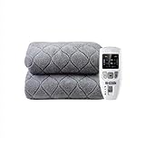 MINJIA MattressDouble chauffée avec Deux commandes-200x180 centimètres-4 fichiers réglage de la température-Protection Contre la surchauffe et Fermeture Automatique,Gray,180 * 120cm