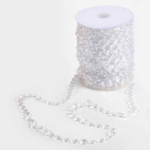 Airkoul 30M Girlande Kristall Diamant Acryl Hochzeit Party hängende Dekoration Perlenvorhang Vorhang Strang (30M, klar) - 8