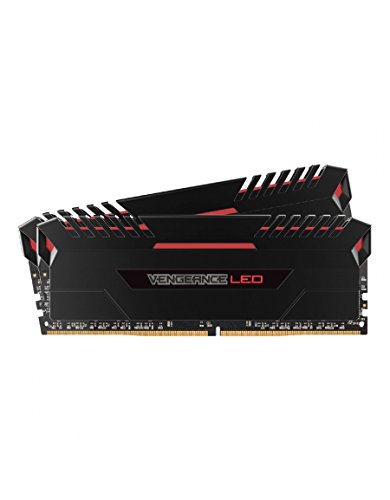 Corsair CMU16GX4M2C3000C15R Vengeance LED 16GB (2x8GB) DDR4 3000MHz C15 XMP 2.0 Enthusiast LED Illuminated Memory Kit - Black with Red LED Lighting