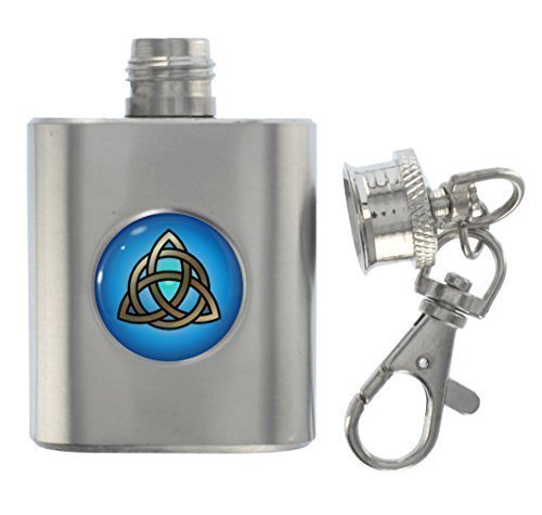 Price comparison product image 1StopShops Triquetra Metal Miniature Flask Keyring