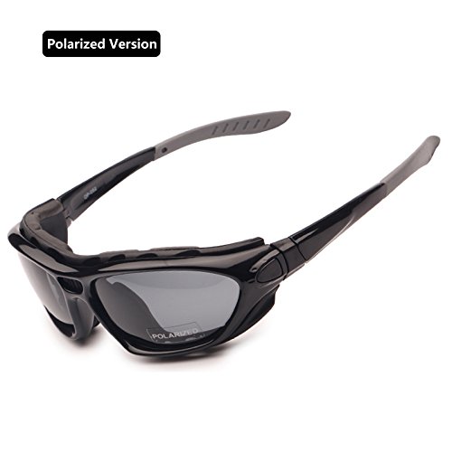 Gafas de la motocicleta Polarized Clear Lenses Day Night, Gafas de sol para el casco Temples intercambiables Correa (Versión polarizada)