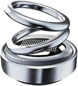 Solar Power Double Ring 360 Degree Rotating Dashboard Air Freshener Perfume, with Organic Fragrance (BLACK, PACK OF 1)