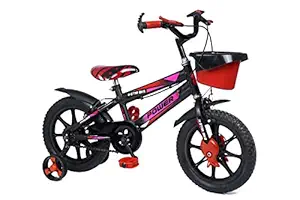 Norman Jr,FUN14 Collection - Bike for Boys and Girls, Kids Bicycle 14 Inch with Training Wheels for Ages 3-7 Years Old, Toddler Bike with 95% Assembled (Red Colour)