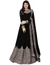 Varudi Fashion Women's Georgette Heavy Embroidered Semi Stitched Anarkali Gown (AP1_Blue_Freesize)